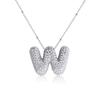 Silver Color Silver Zircon Necklace Rhinestones Women Choker Simple Letter Pendant Necklace  Gift