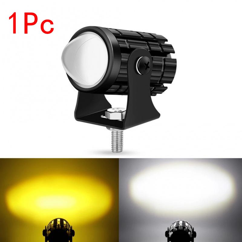 1 шт. Мотоциклетная светодиодная фара-прожектор, точечная фара, противотуманная фара, двухцветная светодиодная линза, ближний/дальний свет, ходовые огни, вспомогательный свет, мотоциклетные запчасти