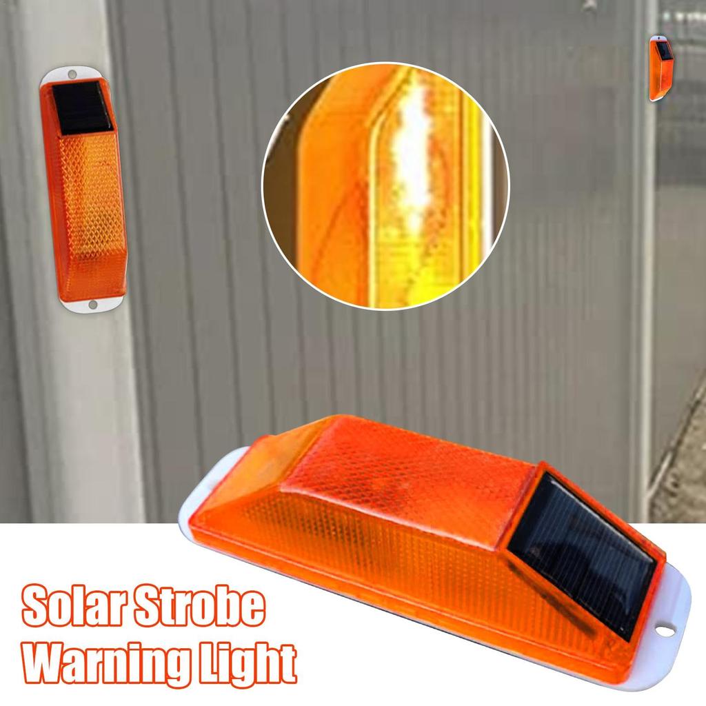 Solar Warning Light, LED Light, Strobe, Illuminance Sensor, Automatic Flashing, Flash, Ultra Brightness, Waterproof,