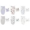 Baby Wrap Blanket & Beanie Hat Newborn Swaddling Blanket Cotton Sleeping Bag Hospital Hat for Infant Gender Neutral Hat