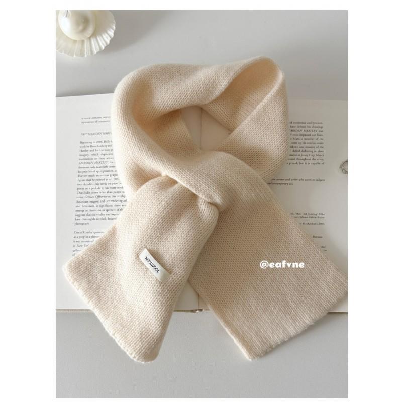 100% Pure Wool Winter Scarf Men Women - Soft Knit Neck Warmer In Neutral Colors Lightweight Cozy