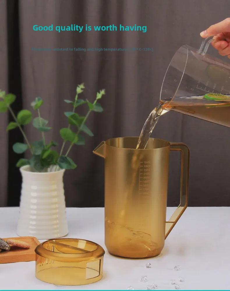 Пластиковый чайник для холодной воды большой емкости со шкалой для сока, чая и мерной доской