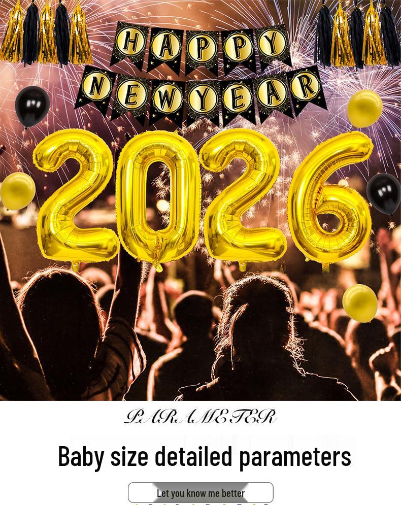 32-дюймовые Золотые Фольгированные Шары с Цифрами 2025 на Новый Год - Набор для Украшения Вечеринки