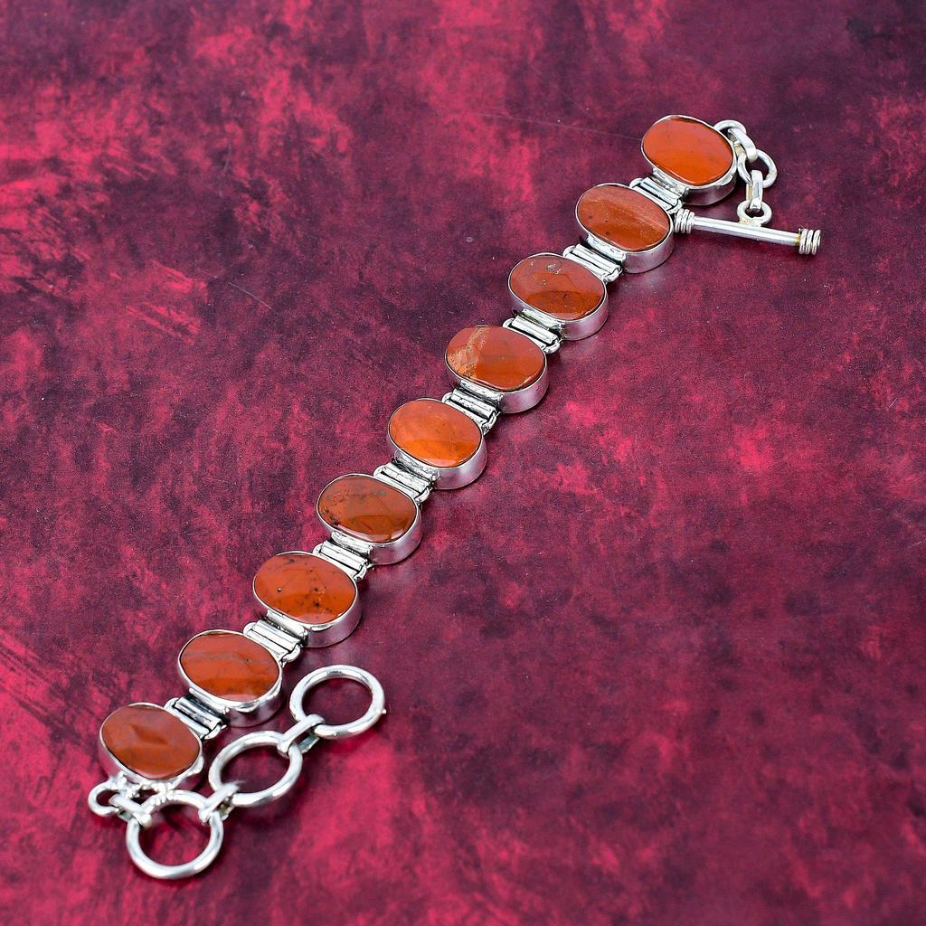 Mahogany Obsidian 925 Solid Sterling Silver Bracelet, Handmade Gemstone Bracelet Jewelry, Gifts For Wife Brand New Bracelet