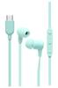 Humor EARPHONES Wired Earphones with Microphone Type Earphones with Small and Can Make Volume Stereo Volume Video Ear TYPE-C (Mint Green) [In-ear