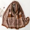Retro Ethnic Style Cotton and Linen Hand Feel Scarf Positioning Cashew Geometric Scarf Thick Shawl for Women