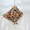 Spring Summer Soft Cotton Square Scarf Women's Printed Small Flower Scarf Accessories Neck Protection Small Scarf 55X55cm
