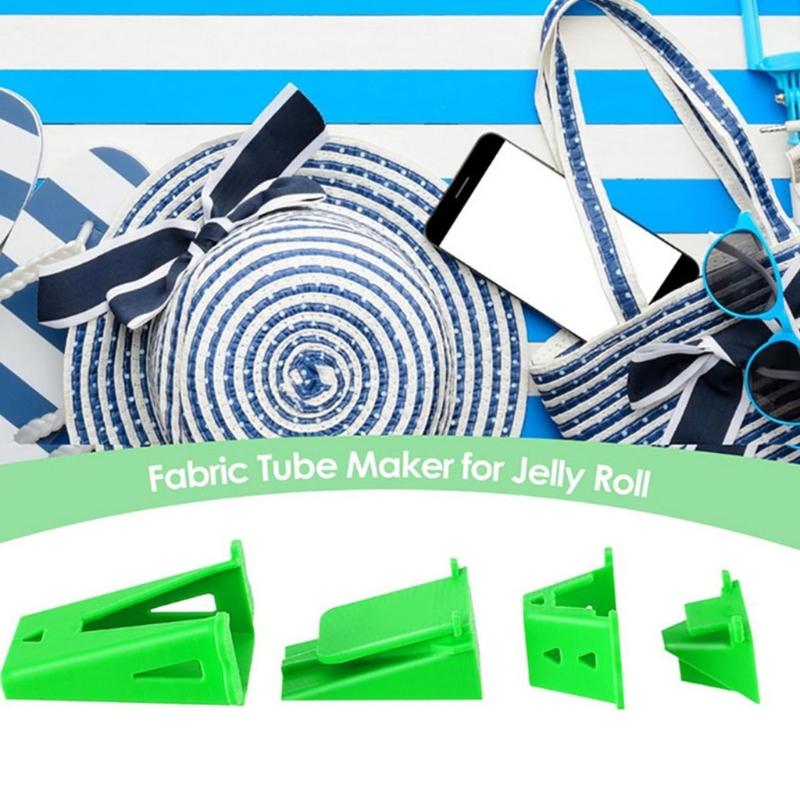 4Pcs Professional Fabric Tube Maker Plastic Sewing Rolling Tool For Handmade Bedding Rug Making Knitting Craft Project