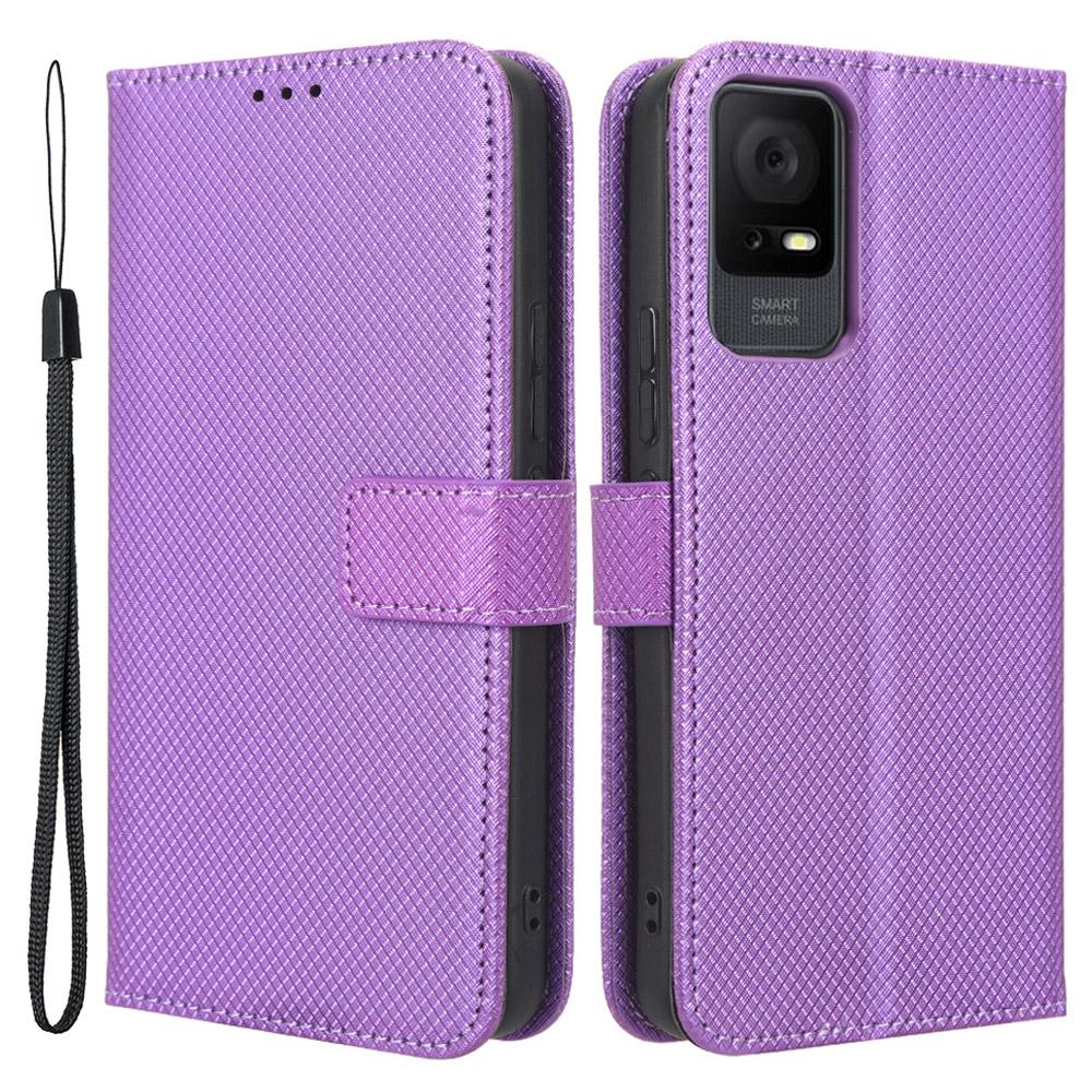 For TCL 405/406/408/T506D Shockproof Phone Case PU Leather Foldable Stand Flip Wallet Magnetic Clasp Phone Cover
