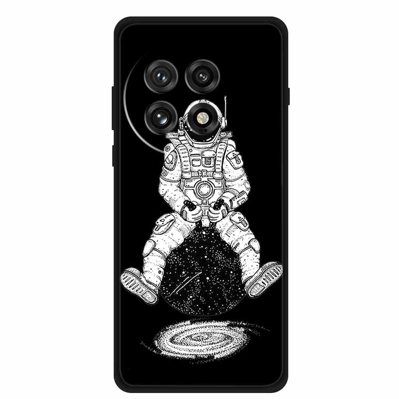 Черный силиконовый чехол для OnePlus 13 5G Чехол Мультяшный кот Мягкая задняя крышка для OnePlus Ace5 5G Ace 5 Pro 13R Чехол для телефона Оболочка Coque