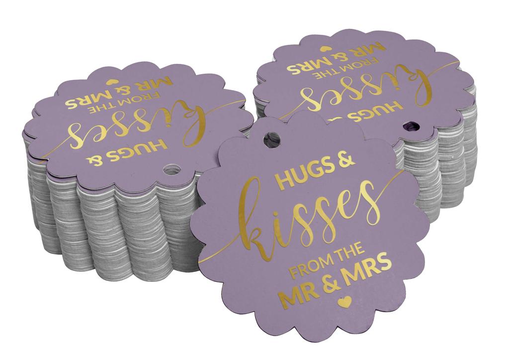 Inkdotpot Настоящая золотая фольга Объятия и поцелуи Свадебные бирки Бирки-сувениры Подвесные бумажные бирки 100