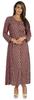 Bimba Printed Maxi Dress For Women Front Button Placket Ethnic Dress Casual Rayon
