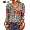 JPNTKY Women's Fashion Casual Autumn Winter Long Sleeve V-Neck Blouses & Shirts