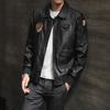 Кожаная куртка для мужчин, осенняя новая повседневная модная вышитая кожаная куртка, молодежный креативный стиль, отличительная мотоциклетная куртка, мужская куртка