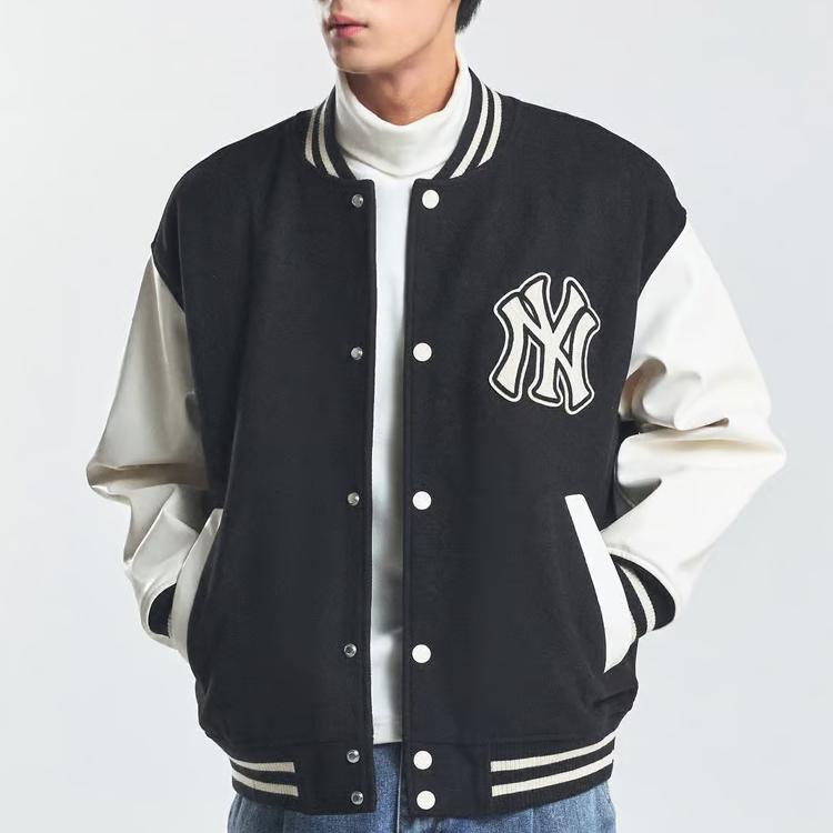 New MLB Baseball Jacket Unisex Black 3AJPV1046-50BKS