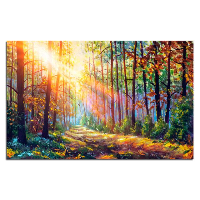 Картина маслом на холсте, художественные постеры и принты, красочные картины с древесными растениями, настенные картины для дома, украшение для гостиной, без рамки