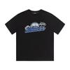 Cross-border new graffiti letter printing European and American street trendy brands loose and versatile casual men's and women's short-sleeved round