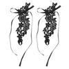 1 Pair Foot Cover with Toe Ring Hollow Out Lace Flower Applique Temptation Solid Color Close-fitting Honeymoon Wedding Night Foot Cover Foot