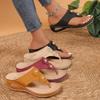 Женские тапочки 2024 года, новые летние модные босоножки на танкетке, повседневные пляжные тапочки на платформе, женские шлепанцы, большие размеры, женские шлепанцы