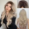 Synthetic Long Wavy Brown To Blonde Wig Extensions Natuaral Hair Heat Resistant Wig For Women Daily Party Cosplay Use