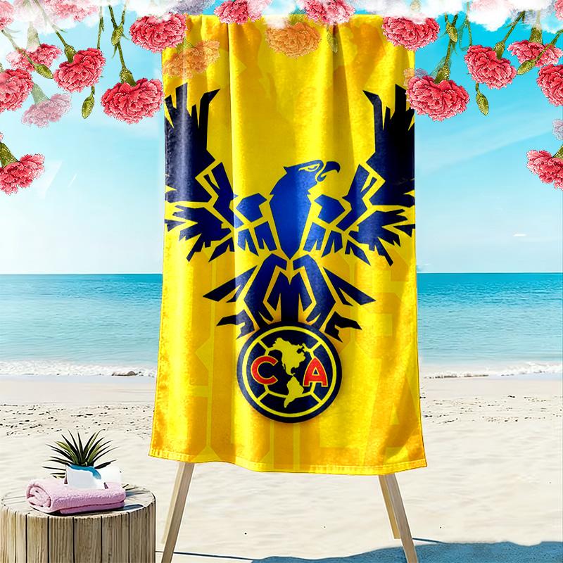 Пляжное полотенце с принтом Club America, Большое, Мягкое, Быстросохнущее, для Пляжа, Кемпинга, Плавания