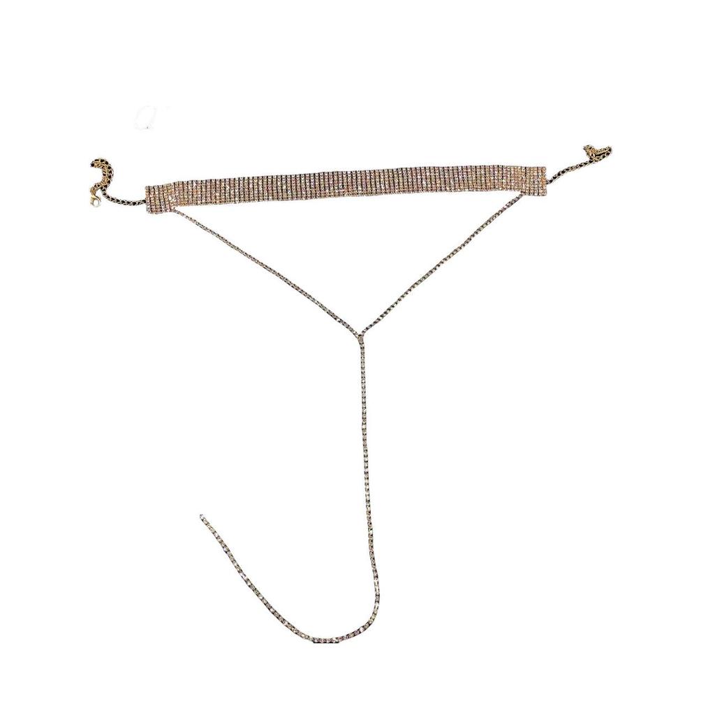 Popular European & American Rhinestone Choker Necklace - Women's Clavicle Chain with Japanese & Korean Style