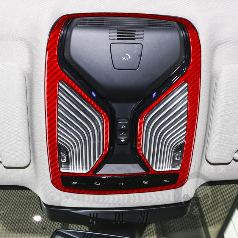 For BMW 5 Series G30 2016 2017- Front Reading Light Trim Panel Cover Tuning Soft Real Carbon Sheet Car Interior Accessories