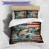3PC Custom Name American Wilderness Trout bedding,soft and breathable,2D flat print,room decor.,Poster Three-piece set,Soccer Three-piece set,Art,Post