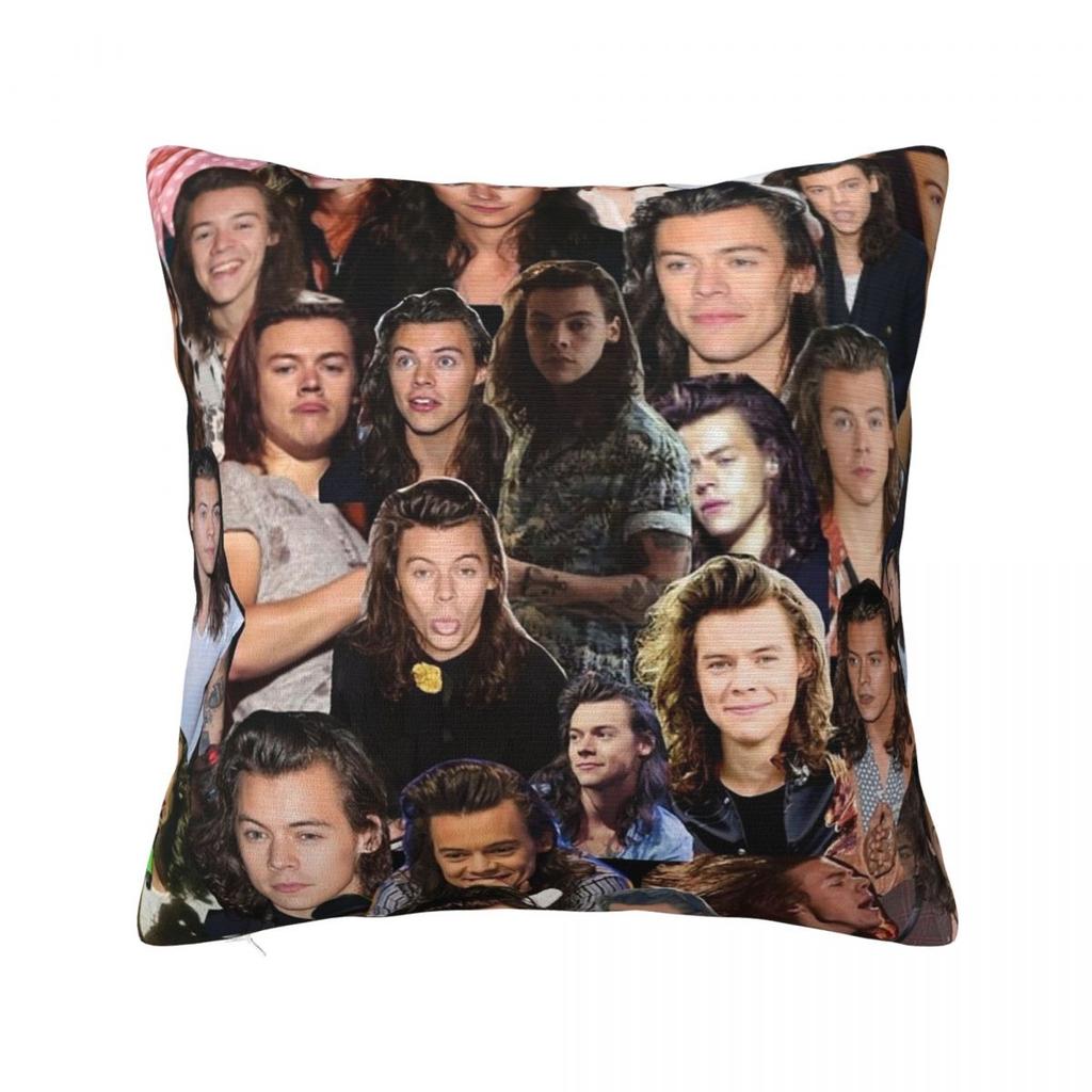 Harrystyles Square Pillowcase Pillow Cover Polyester Cushion Zip Decorative Comfort Throw Pillow for Home Car