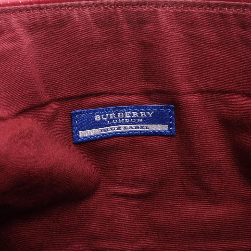 Used BURBERRY Shoulder Bag Patent leather Red Used Women