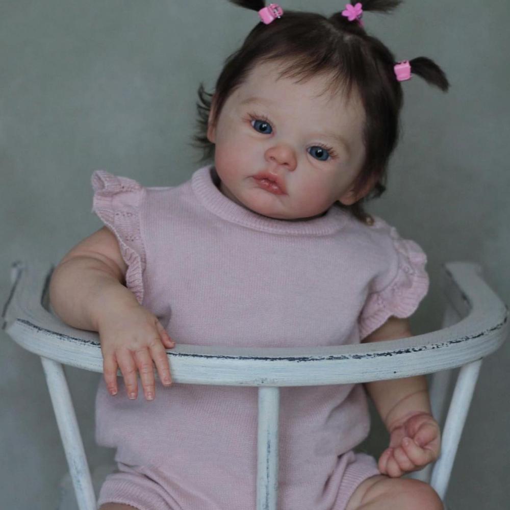BZDOLL 45 СМ 18 дюймов Мягкий винил 3D-роспись с видимыми венами Мягкий силикон Реборн Девочка Кукла Игрушка Как Настоящие Дети Подарок на День Рождения
