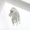 Crystal Vintage Horse Brooch Luxury New Year Lapel Pin Decor Retro Animal Brooch  Men's Suit