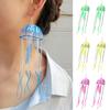 1 Pair Women Earrings Jellyfish-shaped Tassels Jewelry Exaggeration Bright Color Long Earrings