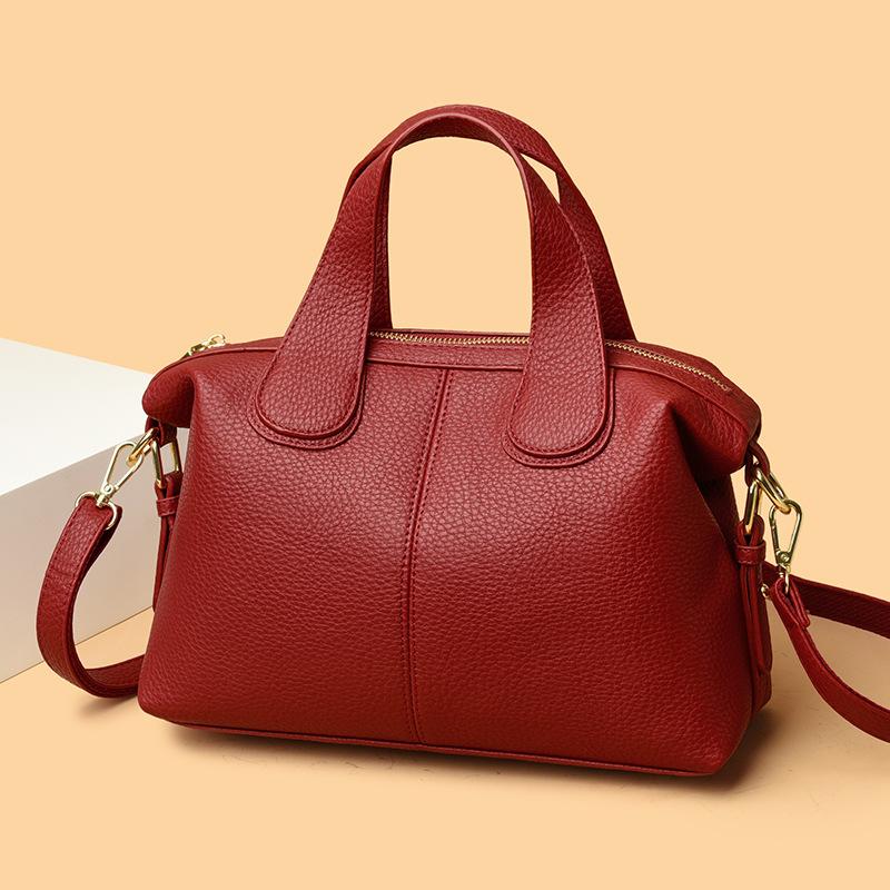 Новая французская сумка через плечо из многослойной ткани большой емкости, универсальная, из мягкой кожи, портативная, для мам