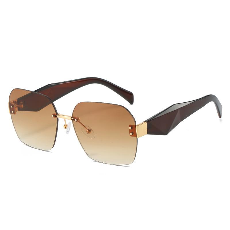New rimless glasses, popular PC personality water chestnut legs in Europe and America, fashionable and simple square sunglasses