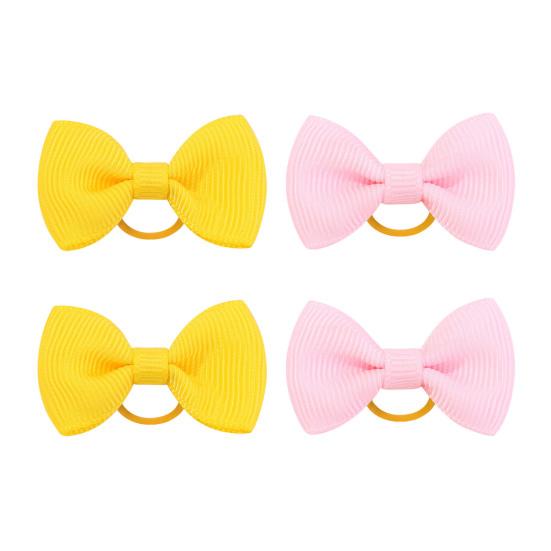 Puppy Dog Hair Bows with Rubber Bands Handmade Small Bowknot Dog Hair Accessories Pet Grooming Supplies