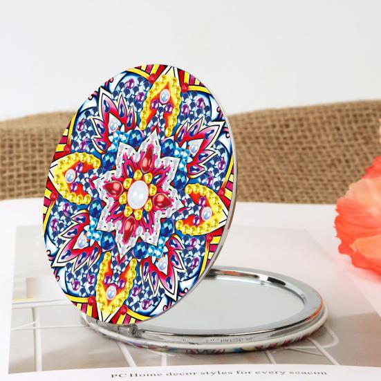1 комплект алмазной живописи зеркало цветочный узор DIY портативное мини-зеркало для макияжа горный хрусталь