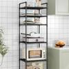 Floor Standing Storage Rack Kitchen Bathroom Microwave Rack Multi Functional Movable Without Punching Holes Household Shelves