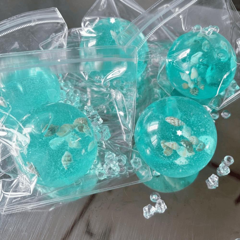 Slow Rebound Ocean Sensory Fidget Toy Transparent Stress Relief Ball for Table Decoration