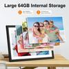 Цифровая фоторамка WiFi 10,1 дюйма, 1280*800 IPS, облачная интеллектуальная цифровая фоторамка высокой четкости, 64 ГБ памяти, настенное крепление