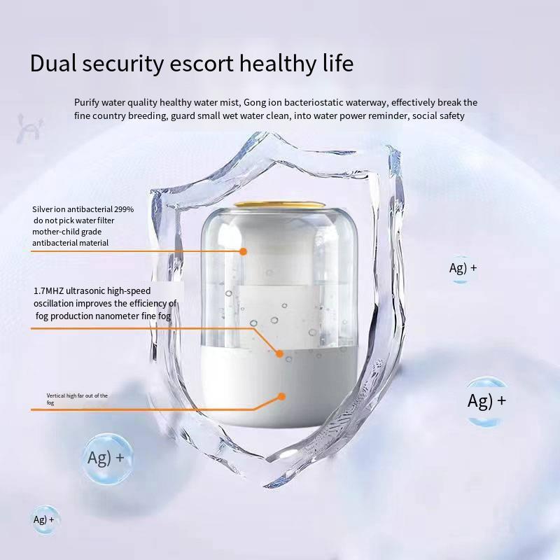 2L Dual Spray Humidifier USB Large Capacity Home Bedroom Office Nightlight Humidifier Transparent Aromatherapy Machine