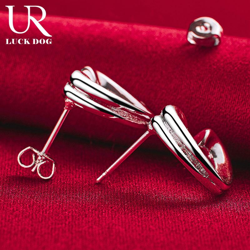 Серьги для пирсинга в форме сердца из стерлингового серебра 925 пробы. Модные свадебные украшения.