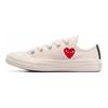Comme Des Garçons PLAY X Chuck 70 Low PS Single Heart - Milk Kids Sneakers Cream Red Black A08807C