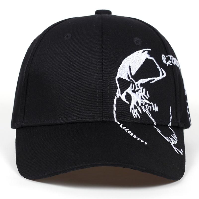 1PC Skull Punk Fashion Embroidery Baseball Cap Cotton Snapback Bone Hat Hip Hop Cap Men Women Dad Hat