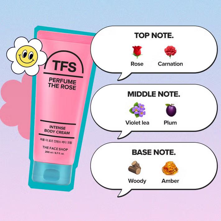 The Face Shop Парфюмированный крем для тела The Rose Intense 200 мл/ Уход за телом, Увлажняющий, Корейская косметика, Kbeauty
