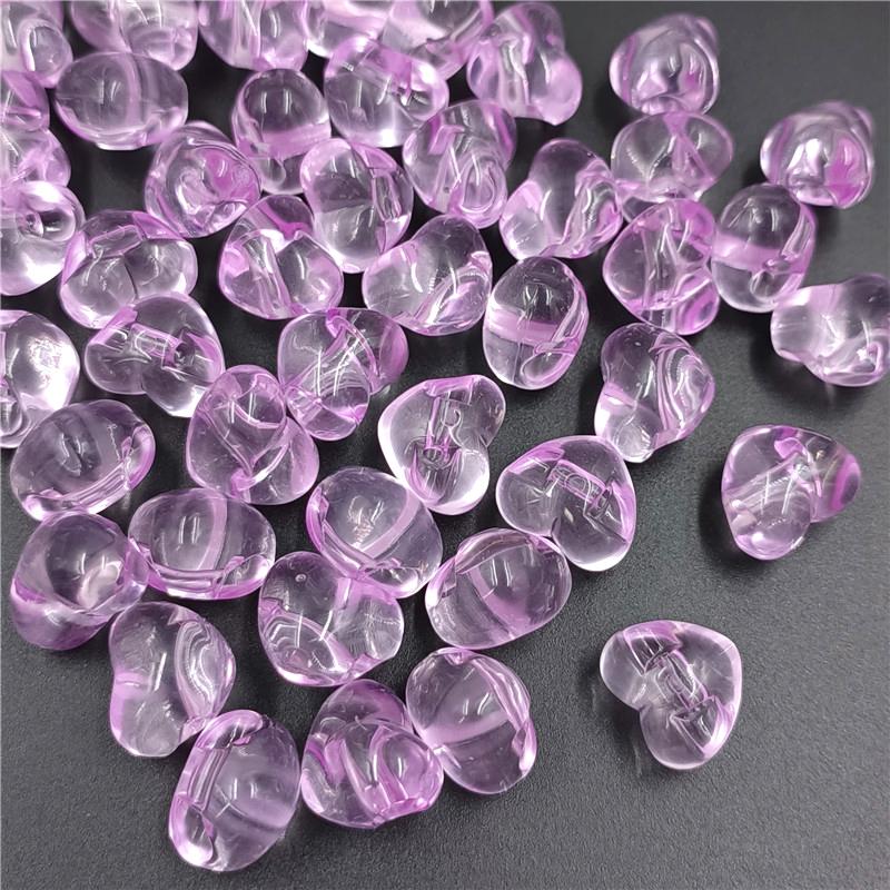 10 шт. акриловые бусины в форме сердца, прозрачные желеобразные бусины с обратной стороной, перфорированные бусины, сделай сам, ожерелье, браслет, аксессуары для изготовления ювелирных изделий