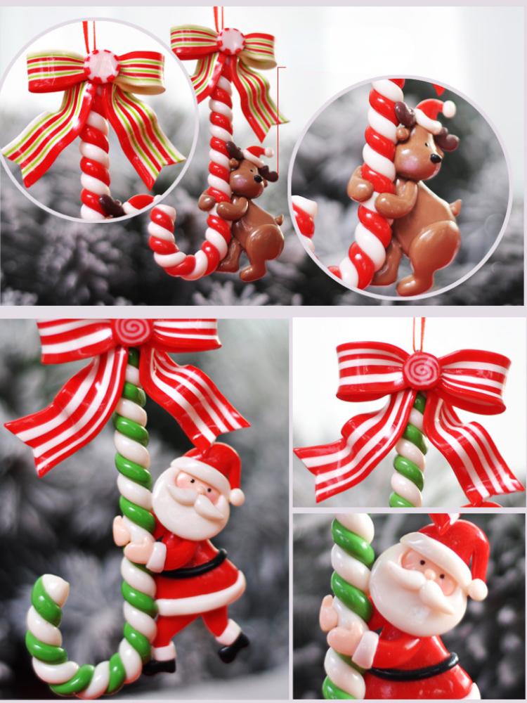 Christmas Decoration Supplies Santa Claus Snowman Candy Cane Ornaments Christmas Tree Home Hanging Decor