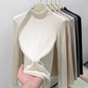 Slim Fit Тонкий трикотажный свитер Верх Базовый низ Свитер Осень Зима Полувысокий воротник Женские пуловеры Одежда