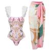 New One-piece Two-piece Sexy Swimsuit Women's French Retro Chiffon Skirt Swimsuit Set