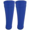 1 Pair Soccer Shin Guard Socks Double Layer Shin Pad Sleeves for Football Training BlueYouth / M